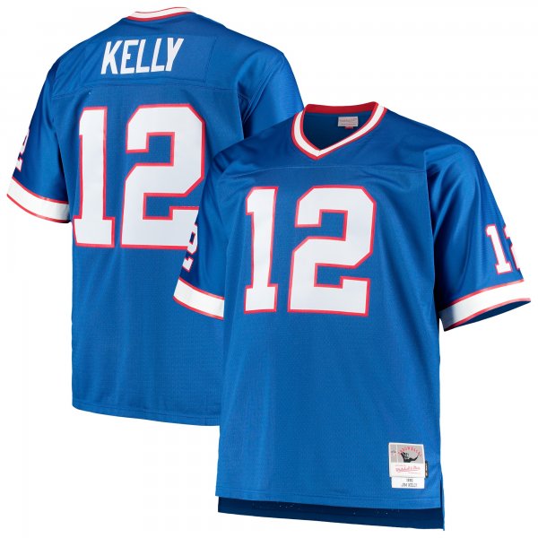 Men's Buffalo Bills Jim Kelly Mitchell & Ness Royal Big & Tall 1990 Retired Player Replica Jersey