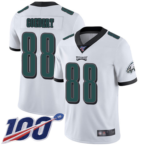 Men's Philadelphia Eagles #88 Dallas Goedert White Stitched NFL 100th Season Vapor Limited Jersey