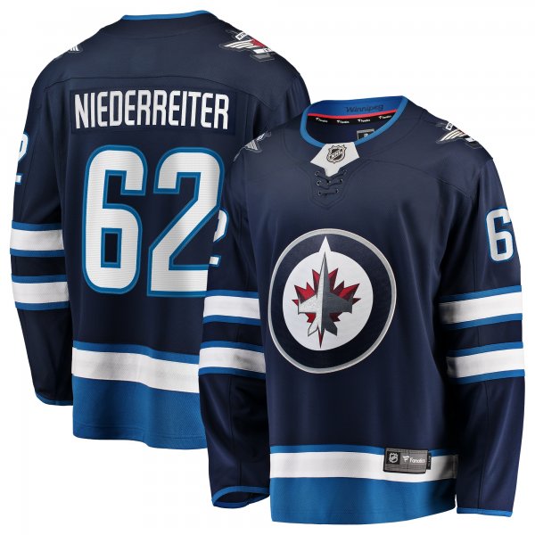 Men's Winnipeg Jets Nino Niederreiter Fanatics Navy Home Premier Breakaway Player Jersey