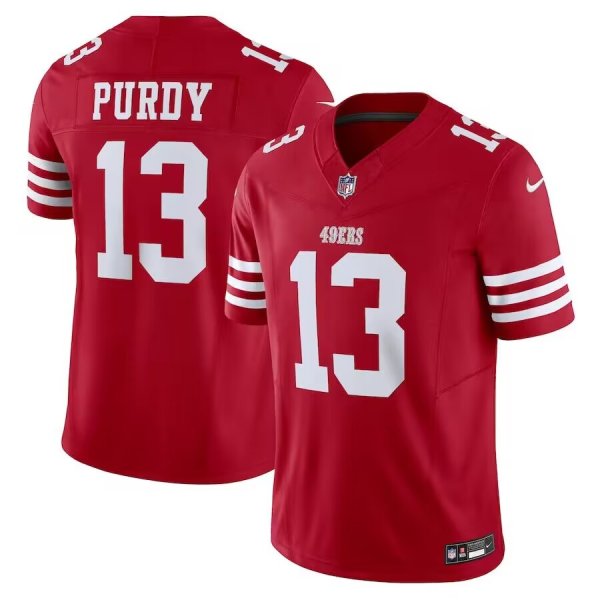 Men's San Francisco 49ers #13 Brock Purdy Nike Scarlet Vapor F.U.S.E. Limited Jersey