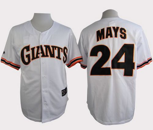 Men's San Francisco Giants #24 Willie Mays White 1989 Turn Back The Clock Stitched MLB Jersey