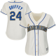 Seattle Mariners #24 Ken Griffey Cream Alternate Women's Stitched MLB Jersey