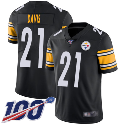 Pittsburgh Steelers #21 Sean Davis Black Team Color Men's Stitched NFL 100th Season Vapor Limited Jersey