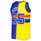 Men's Denver Nuggets Dikembe Mutombo Mitchell & Ness Royal/Gold Hardwood Classics 1991/92 Split Swingman Jersey