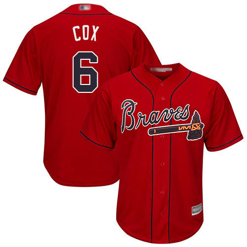 Atlanta Braves #6 Bobby Cox Red Stitched MLB Jersey