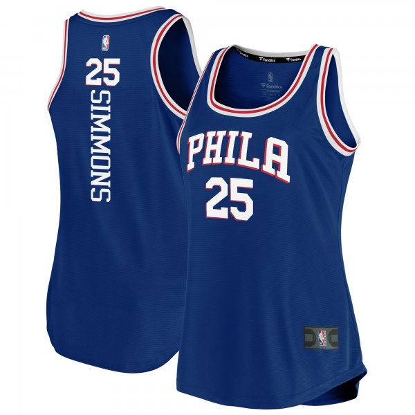 Women's Philadelphia 76ers Ben Simmons Fanatics Royal Fast Break Team Tank Jersey - Icon Edition