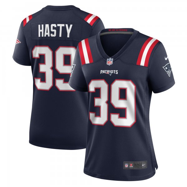 Women's New England Patriots Jamycal Hasty Nike  Navy Team Game Jersey