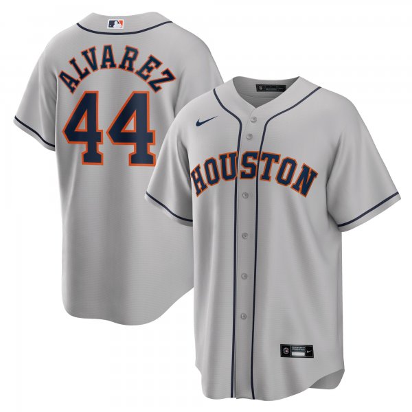 Men's Houston Astros Yordan ÃÂ¡lvarez Nike Gray Road Replica Player Jersey