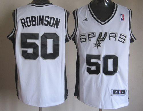 Men's Revolution 30 San Antonio Spurs #50 David Robinson White Stitched NBA Jersey