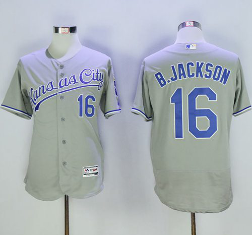 Kansas City Royals #16 Bo Jackson Grey Flexbase Collection Stitched MLB Jersey