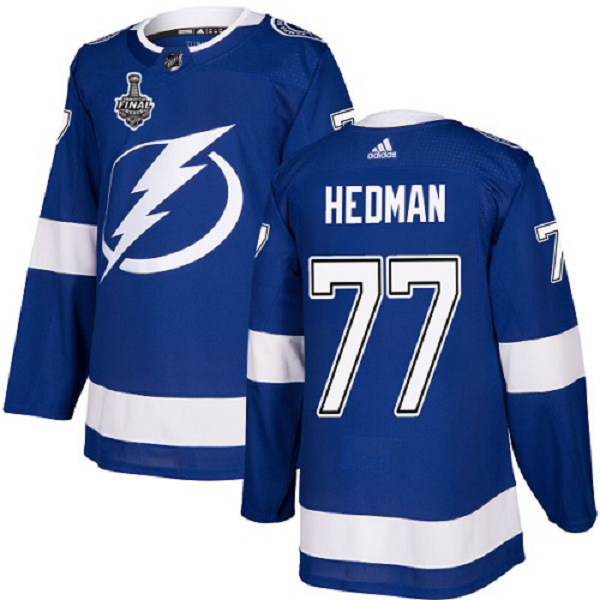 Adidas Lightning #77 Victor Hedman Blue Home 2020 Stanley Cup Final Stitched NHL Jersey