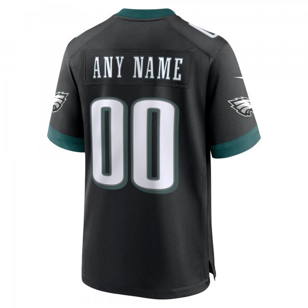 Men's Philadelphia Eagles Nike Black Alternate Custom Game Jersey