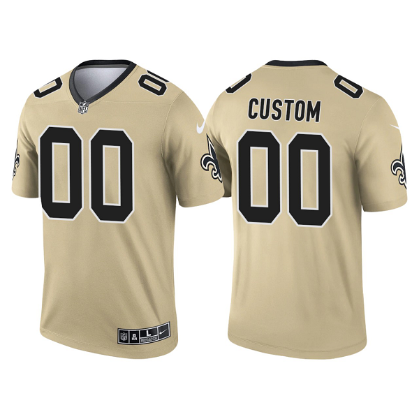 Men's New Orleans Saints #00 Custom Gold 2021 Limited NFL Jersey