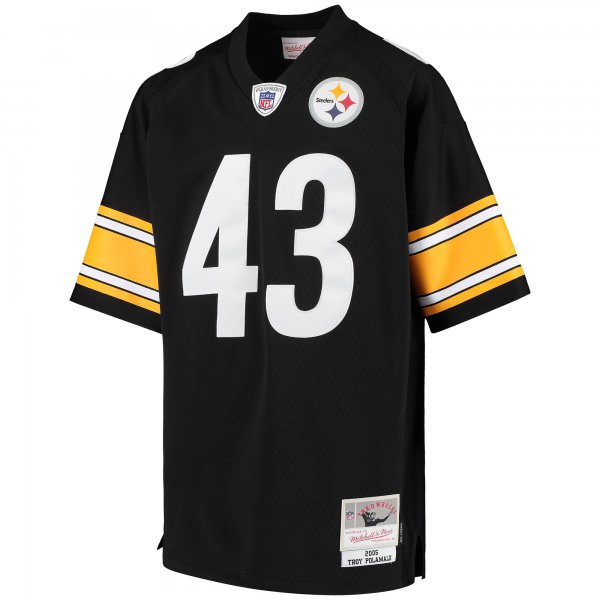 Youth Pittsburgh Steelers Troy Polamalu Mitchell & Ness Black 2005 Gridiron Classics Retired Player Legacy Jersey