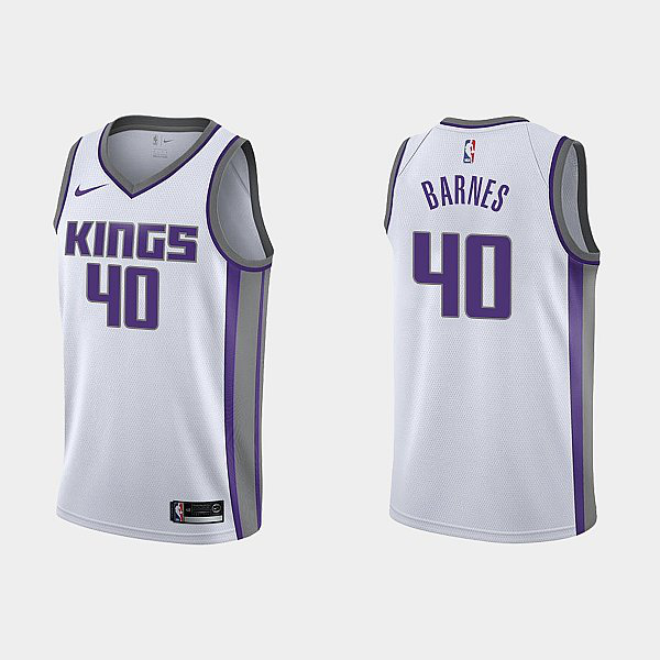 Men's Sacramento Kings #40 Harrison Barnes White Swingman Association Edition NBA Jersey