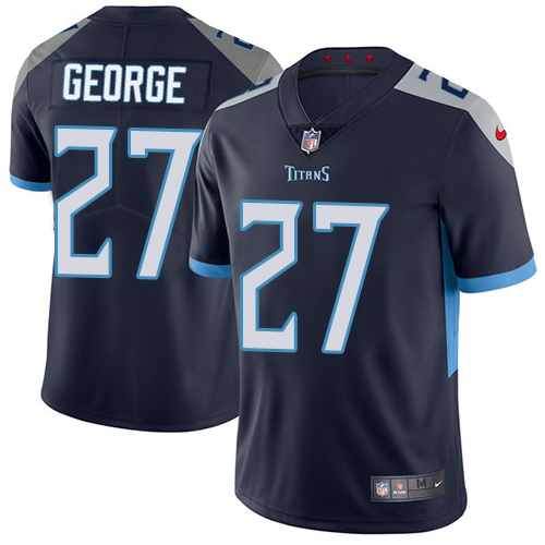 Men's Nike Tennessee Titans #27 Eddie George Navy Blue Team Color Stitched NFL Vapor Untouchable Limited Jersey