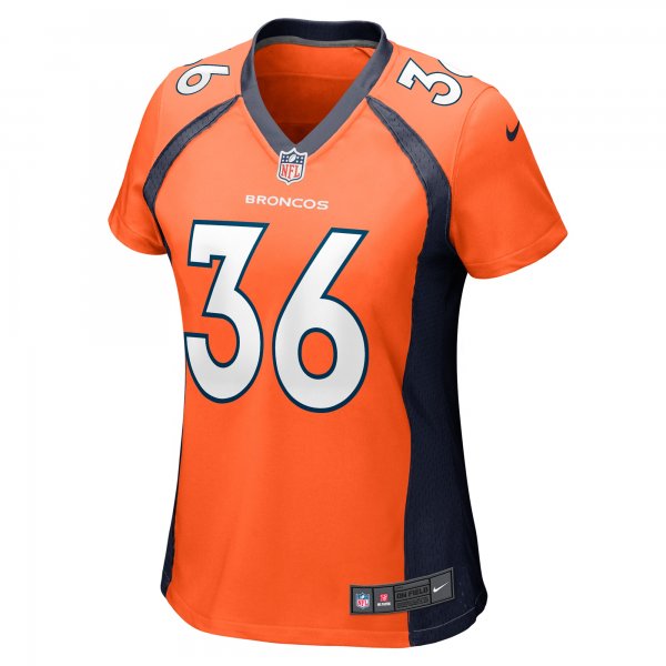 Women's Denver Broncos Tyler Badie Nike  Orange Team Game Jersey