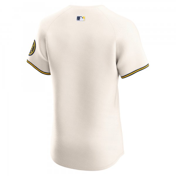 Men's Milwaukee Brewers Nike Cream Home Elite Jersey