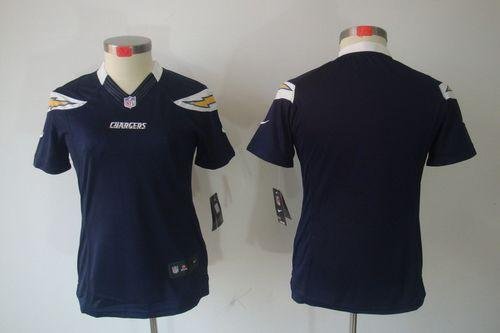 Nike Los Angeles Chargers Blank Navy Blue Team Color Women's Stitched NFL Limited Jersey