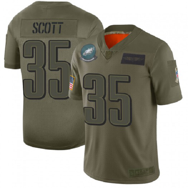 Men's Nike Philadelphia Eagles #35 Boston Scott Limited Camo 2019 Salute to Service Jersey