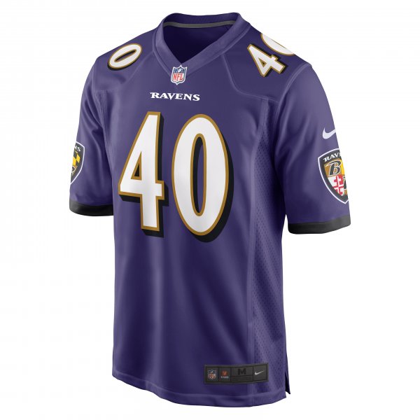 Men's Baltimore Ravens Malik Harrison Nike Purple Game Jersey