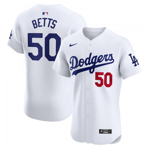 Men's Los Angeles Dodgers Mookie Betts Nike White Home Elite Jersey