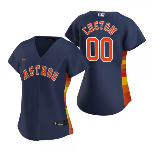 Women's Houston Astros Custom Nike Navy 2020 Alternate Jersey