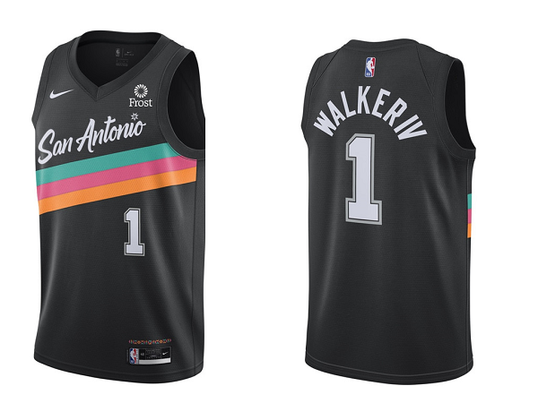 San Antonio Spurs #1 Walker IV Men's Nike 2020 City Edition Swingman Jersey