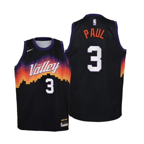 Phoenix Suns Chris Paul youth 2020-21 City Edition Black Jersey