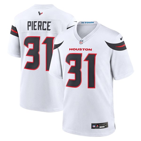 Men's Houston Texans #31 Dameon PierceNike White Limited Jersey