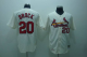 Mitchell And Ness 1967 St. Louis Cardinals #20 Lou Brock Stitched Cream Throwback MLB Jersey