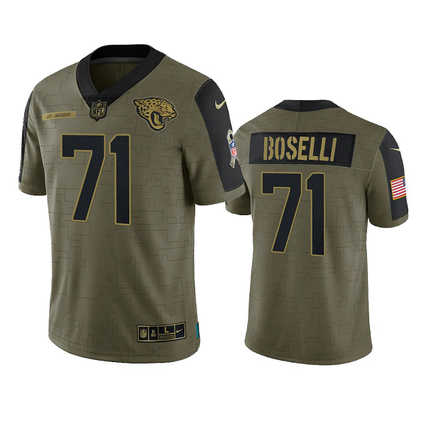 Jacksonville Jaguars Tony Boselli Olive 2021 Salute To Service Men's Limited NFL Jersey