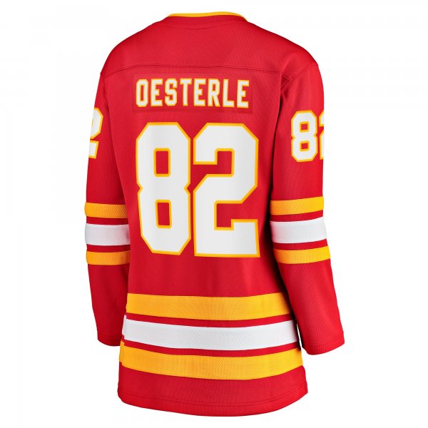 Women's Calgary Flames Jordan Oesterle Fanatics Red Home Breakaway Jersey