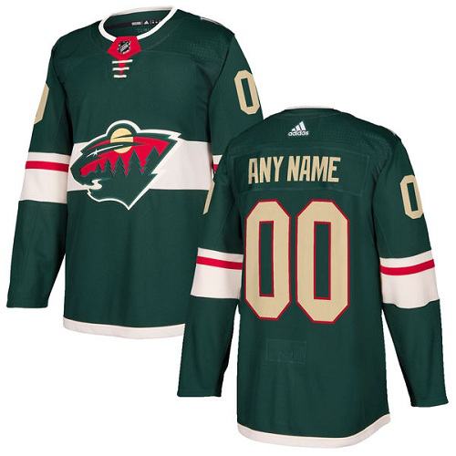 Men's Adidas Minnesota Wild Green Home NHL Customized Jersey