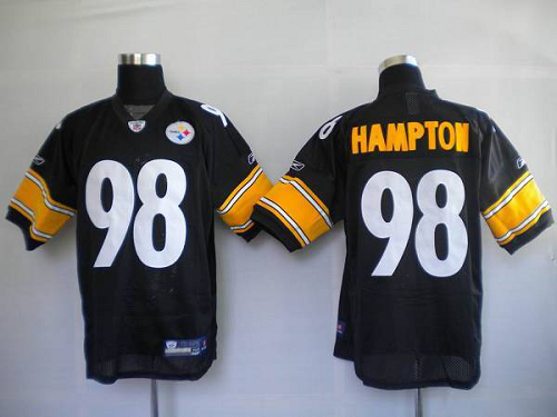 Men's Pittsburgh Steelers #98 Casey Hampton Black Stitched NFL Jersey