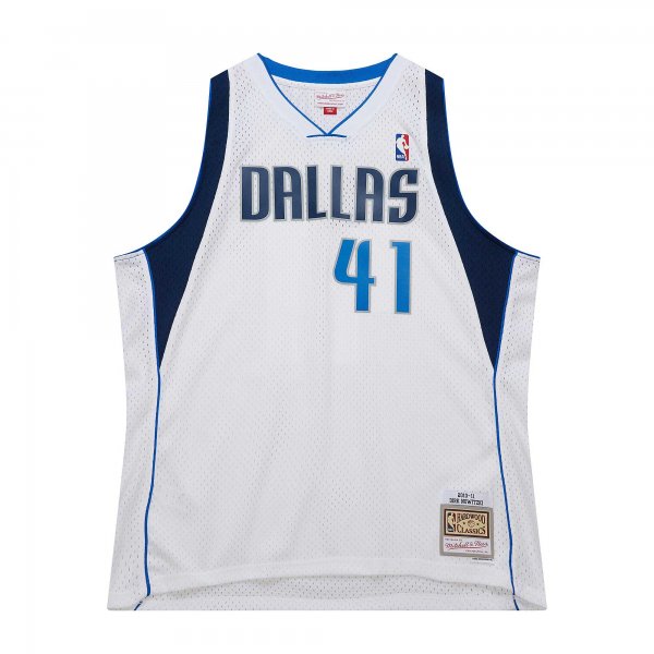 Men's Dallas Mavericks Dirk Nowitzki Mitchell & Ness White 2010/11 Hardwood Classics Swingman Jersey