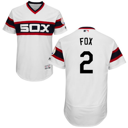 Chicago White sox #2 Nellie Fox White Flexbase Collection Alternate Home Stitched MLB Jersey