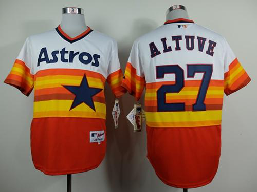 Houston Astros #27 Jose Altuve White/Orange 1979 Turn Back The Clock Stitched MLB Jersey