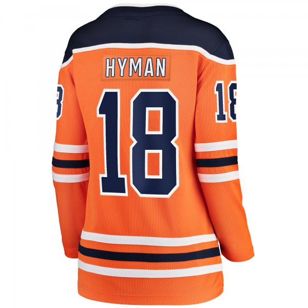 Women's Edmonton Oilers Zach Hyman Fanatics Orange Breakaway Player Jersey