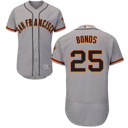 Men's San Francisco Giants #25 Barry Bonds Grey Flexbase Collection Road Stitched MLB Jersey