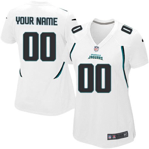 Nike Jacksonville Jaguars Customized White Stitched Elite Women's NFL Jersey