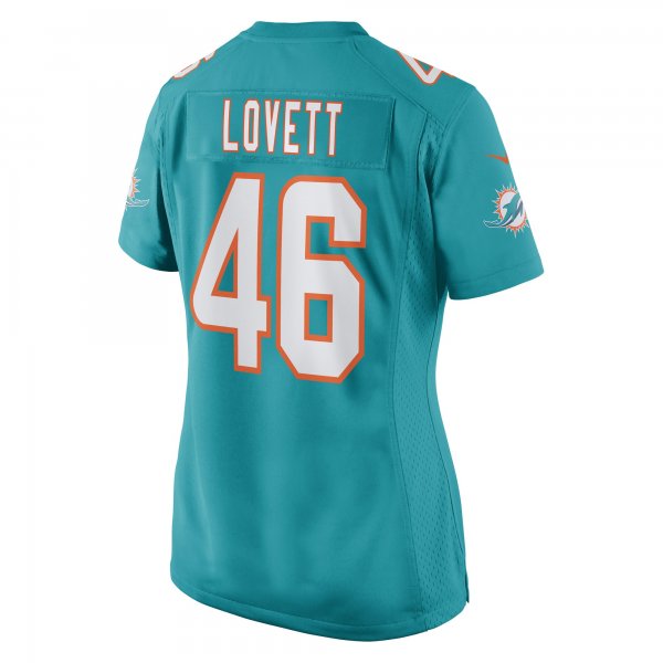 Women's Miami Dolphins John Lovett Nike Aqua Game Player Jersey