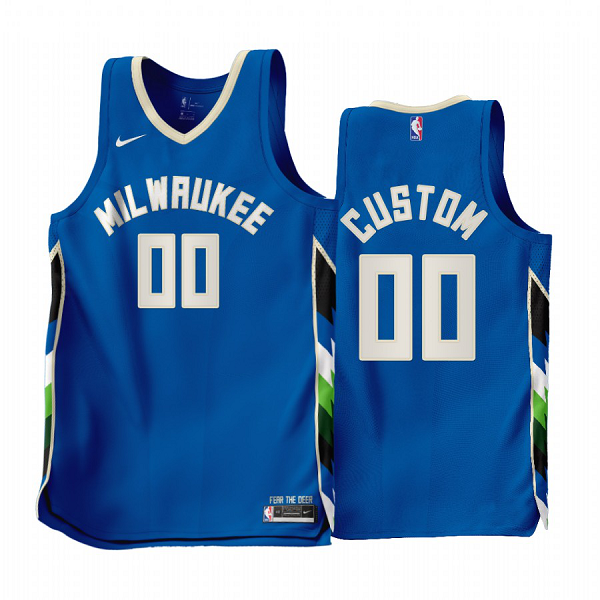 Milwaukee Bucks Custom #00 Blue 2022-23 City Edition Jersey