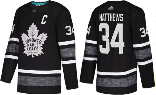 Men's Adidas Toronto Maple Leafs #34 Auston Matthews Black 2019 NHL All-Star Game Parley