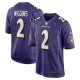 Men's Baltimore Ravens Nate Wiggins Nike Purple 2024 NFL Draft First Round Pick Player Game Jersey