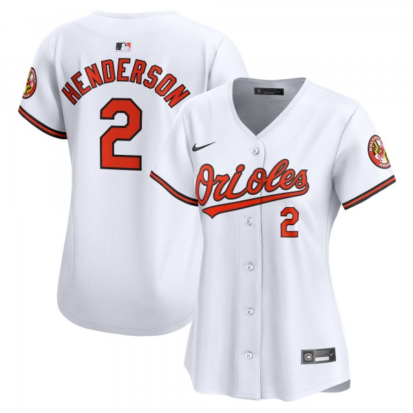 Women's Baltimore Orioles #2 Gunnar Henderson Nike White Home Limited Player Jersey