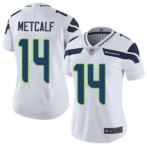 Seattle Seahawks #14 D.K. Metcalf White Women's Stitched NFL Vapor Untouchable Limited Jersey