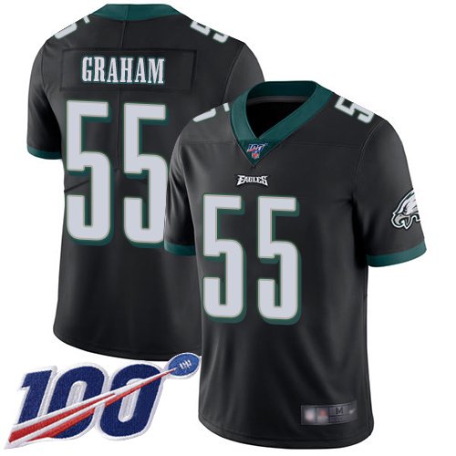 Philadelphia Eagles #55 Brandon Graham Black Alternate Youth Stitched NFL 100th Season Vapor Limited Jersey