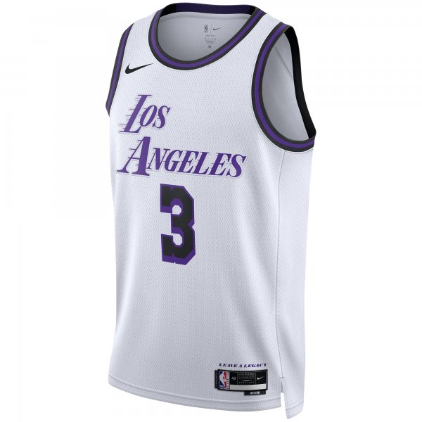 Unisex Los Angeles Lakers Anthony Davis Nike White 2022/23 Swingman Jersey - City Edition