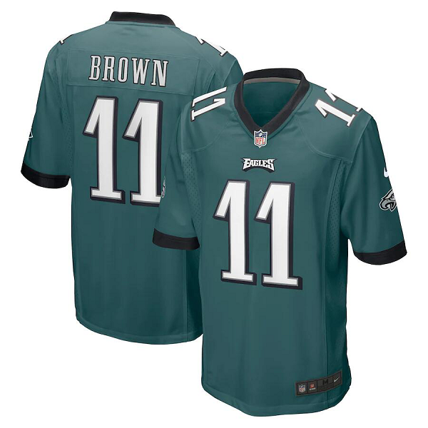 Men's Philadelphia Eagles #11 A.J. Brown Nike Midnight Green Player Game NFL Jersey